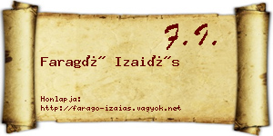 Faragó Izaiás névjegykártya